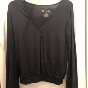 American Eagle Soft and Sexy Black Top Sz Small